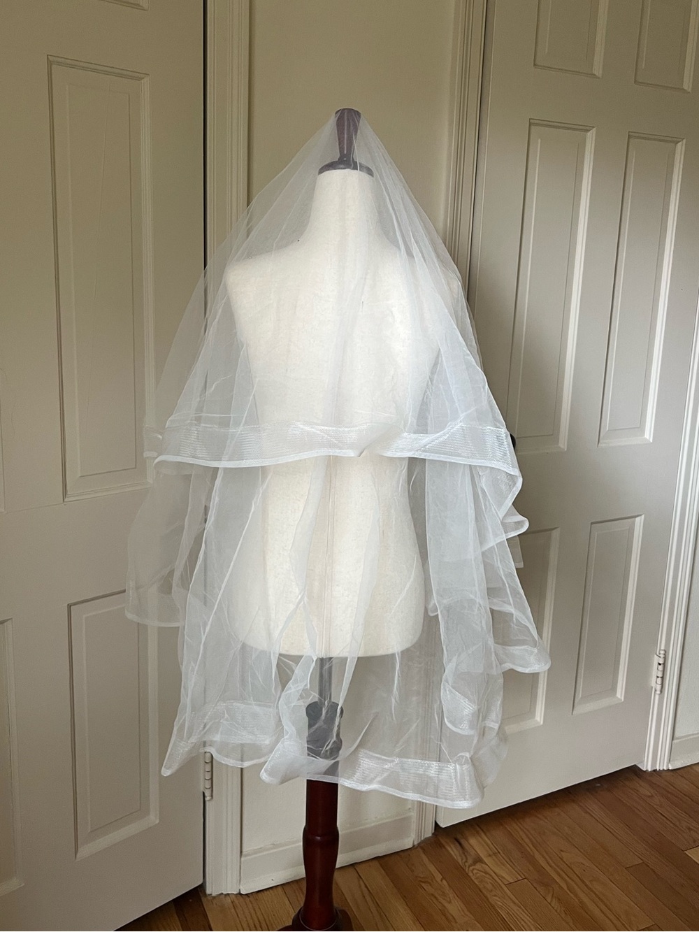 Two Layer Veil with Satin Gloves